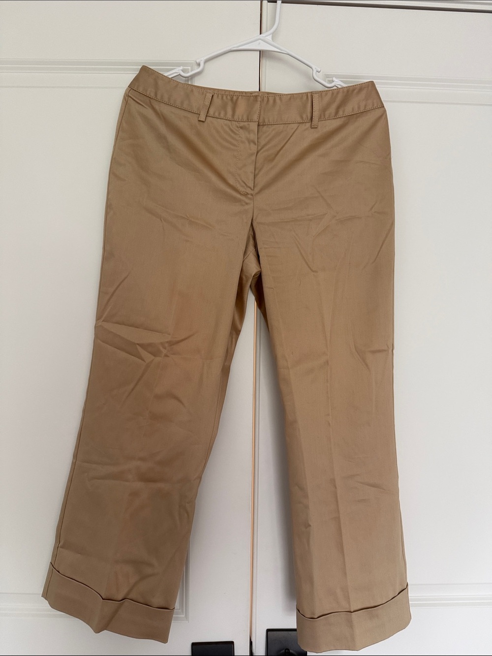 The Limited Beige Stretch Cropped Cuffed pants